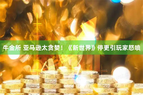 牛金所 亚马逊太贪婪！《新世界》停更引玩家怒喷