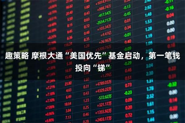 趣策略 摩根大通“美国优先”基金启动，第一笔钱投向“锑”